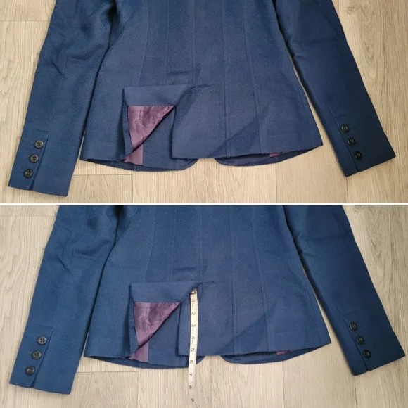 Peruvian Connection Baby Alpaca &  Wool Blend Navy Blue & Purple Blazer, Women 4 - Picture 15 of 16